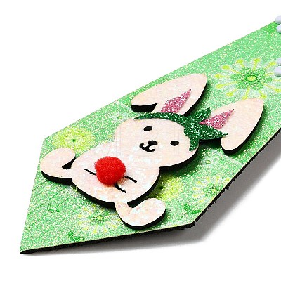 Easter Theme Rabbit Egg Glitter Felt Necktie AJEW-C030-01E-1