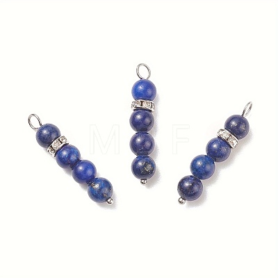 10Pcs Natural Lapis Lazuli Pendants PALLOY-JF01425-07S-1