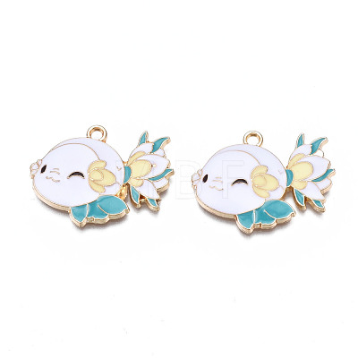 Rack Plating Alloy Enamel Pendants ENAM-T011-181-1