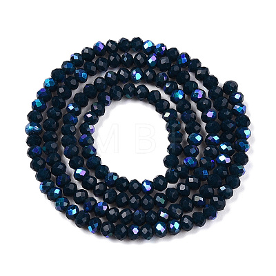 Electroplate Opaque Solid Color Glass Beads Strands EGLA-A044-P2mm-L16-1