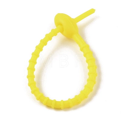 Oval Shape Silicone Cable Zip Ties AJEW-C034-03E-1