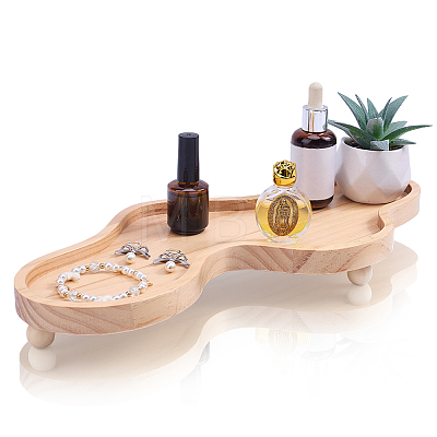 Wooden Cloud-Shaped Decorative Tray AJEW-WH0752-644A-1