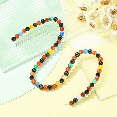 Natural Agate Beads Strands G-YW0001-33B-1