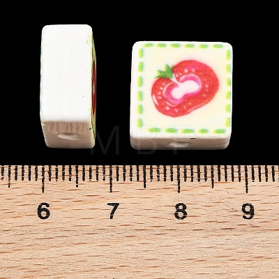 Printed Handmade Porcelain Beads PORC-G016-04T-1
