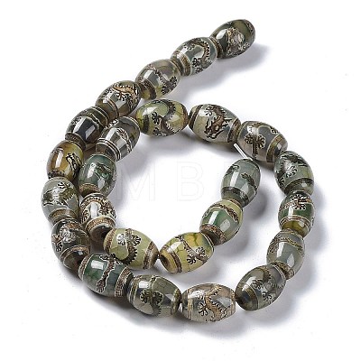 Tibetan Style dZi Beads Strands TDZI-E005-01D-1