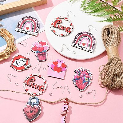 DIY Valentine's Day Pendant Decoration/Earring Making Kit DIY-FS0005-42-1