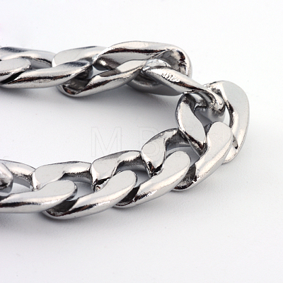 304 Stainless Steel Curb Chains  Necklaces X-NJEW-R063-30P-1
