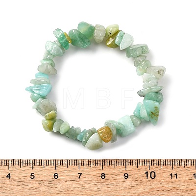 Unisex Chip Natural Flower Amazonite Beaded Stretch Bracelets BJEW-S143-26-1