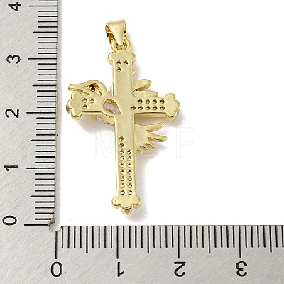 Rack Plating Brass Micro Pave Cubic Zirconia Pendants KK-F869-13G-1