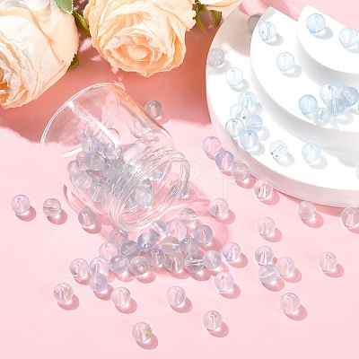 100Pcs Frosted Baking Paint Glass Beads DGLA-YW0001-36G-1