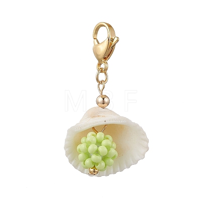 Natural Shell Pendant Decorations HJEW-MZ00171-05-1