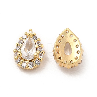 Brass Micro Pave Cubic Zirconia Cabochons MRMJ-P015-02D-LG-1