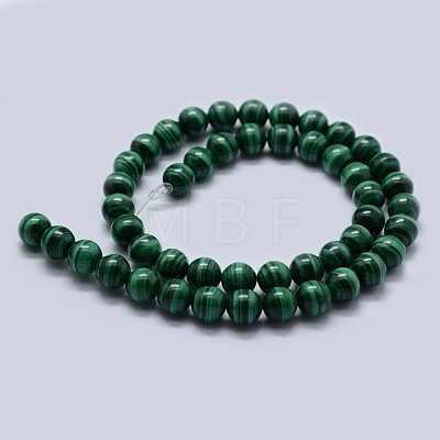 Natural Malachite Beads Strands G-F571-27AA1-8mm-1