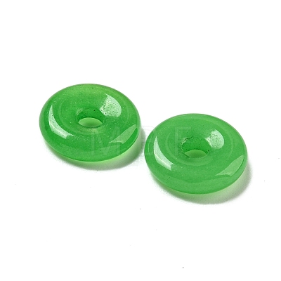 Natural Malaysia Jade Donut/Pi Disc Charms G-G142-01N-1