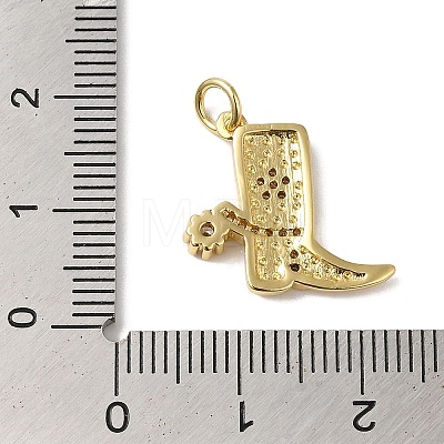 Rack Plating Brass Micro Pave Clear Cubic Zirconia Pendants X-KK-B092-34G-1