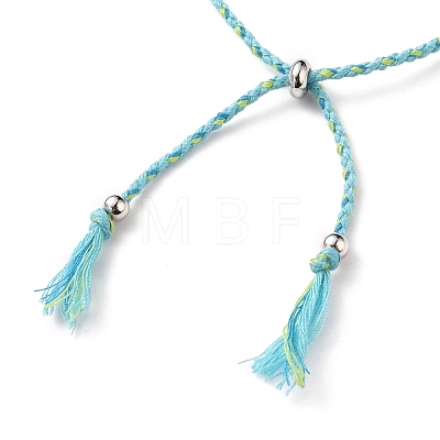 Adjustable Braided Cotton Cords Slider Bracelets Making AJEW-JB00797-03-1