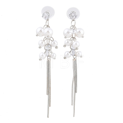 Alloy Micro Pave Cubic Zirconia Stud Earrings AL-CBA3C8B-16P-1