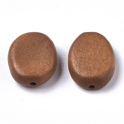 Painted Natural Wood Beads WOOD-R265-06E-1