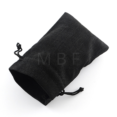 Polyester Imitation Burlap Packing Pouches Drawstring Bags ABAG-R005-9x7-09-1