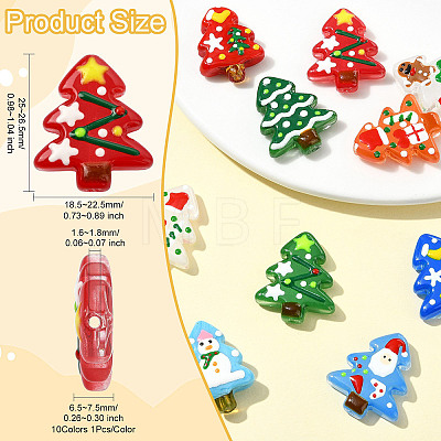 10Pcs 10 Colors Christmas Theme Handmade Lampwork Beads LAMP-CJ0002-52-1