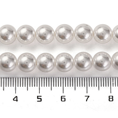 Baking Painted Pearlized Glass Pearl Round Bead Strands PEAR-H019-02C-04-1