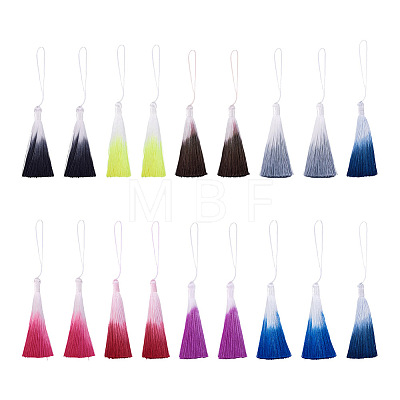 27Pcs 9 Colors Polyester Tassel Big Pendants FIND-SW0001-14-1