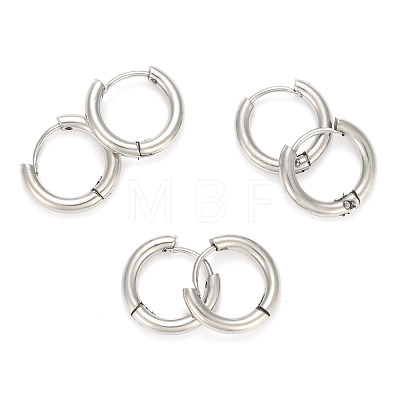 202 Stainless Steel Huggie Hoop Earrings A-EJEW-O087-06F-P-1