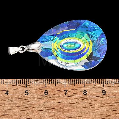 AB Color Plated Glass Pendants PALLOY-JF05680-1
