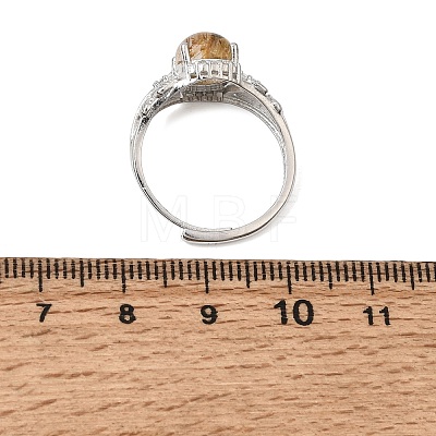 Brass Micro Pave Cubic Zirconia Finger Rings CU-CBA260E-18P-1