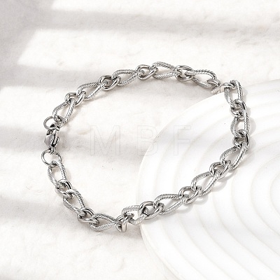 201 Stainless Steel Figaro Chain Bracelets STAS-T077-04P-1