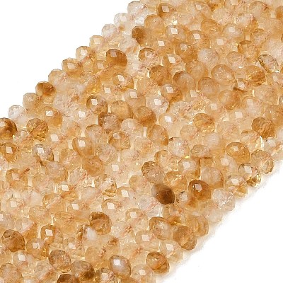 Heated Natural Citrine Beads Strands G-B175-A05-4x6mm-1
