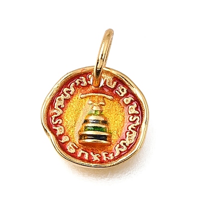 Brass Enamel Pendants KK-G605-25G-1