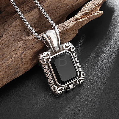 Platinum Alloy Rhinestone Pendant Necklaces FS-WG8CA3C-01-1