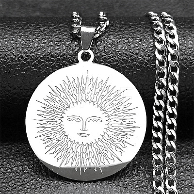 304 Stainless Steel Pendant Necklaces NJEW-C042-05P-1