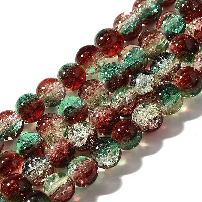 Crackle Glass Beads Strands CCG-C002-8mm-04-1