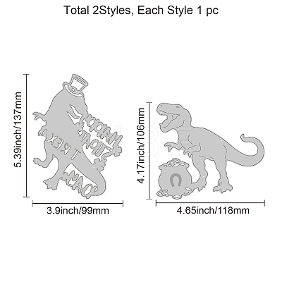 2Pcs 2 Styles Saint Patrick's Day Carbon Steel Cutting Dies Stencils DIY-WH0309-749-1