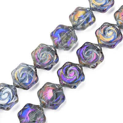 Electroplate Glass Beads Strands EGLA-N008-018-A01-1