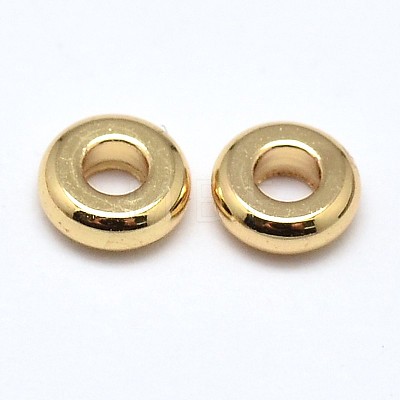 Brass Flat Round Spacer Beads X-KK-M085-14G-NR-1