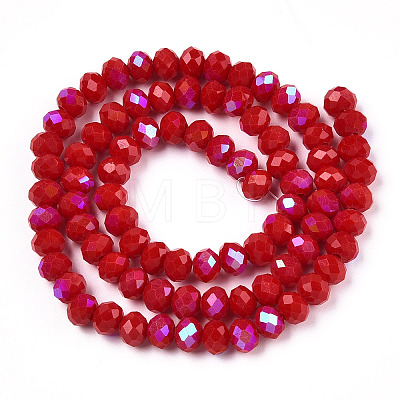 Electroplate Opaque Solid Color Glass Beads Strands EGLA-A034-P1mm-L21-1