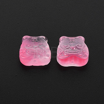 Two Tone Transparent Spray Painted Glass Beads GLAA-T022-22-C05-1