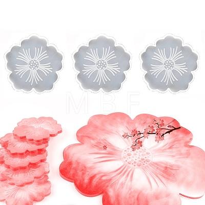 Flower DIY Food Grade Silicone Coaster Molds PW-WG19925-01-1