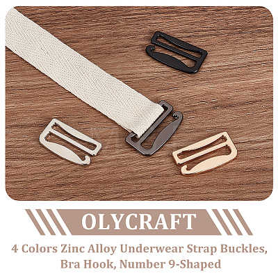Olycraft 16Pcs 4 Colors Zinc Alloy Underwear Strap Buckles FIND-OC0003-08C-1