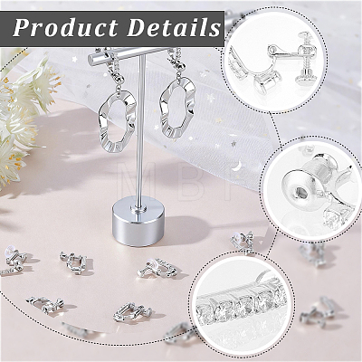 12Pcs Brass & Crystal Rhinestone Clip-on Earring Findings KK-BBC0028-19-1