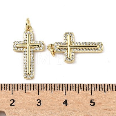 Brass Micro Pave Cubic Zirconia Pendants KK-Q039-08G-1