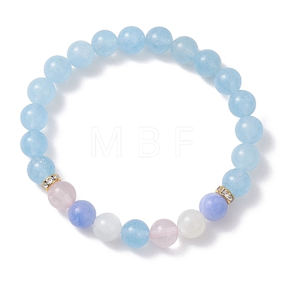 3Pcs Natural Mixed Gemstone Beads Stretch Bracelets Set for Women BJEW-JB12927-1
