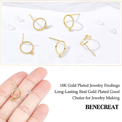 20Pcs Brass Stud Earring Findings KK-BC0001-91-1