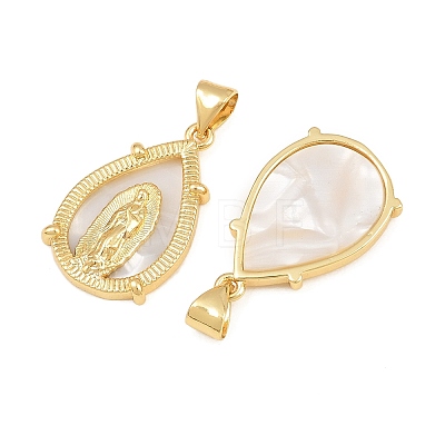 Brass Shell Pendants CU-CBA9482-05G-08-1