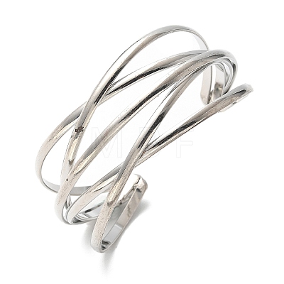 Electrophoresis Iron Cuff Bangles BJEW-M057-07P-1