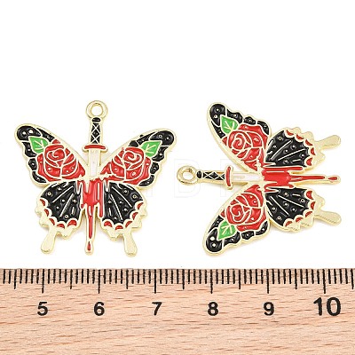 Alloy with Black Enamel Pendants AL-CBA2919-02G-02-1