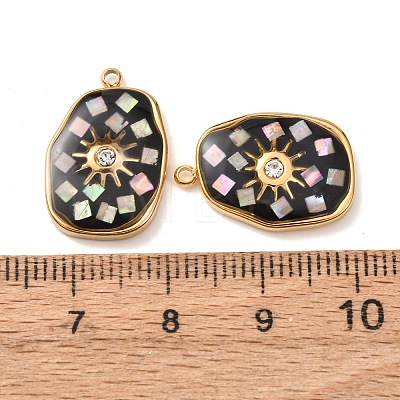 304 Stainless Steel Enamel Pendants STAS-F352-04B-02-1